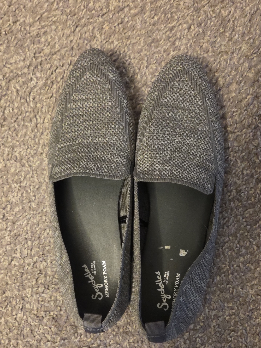 Seychelles Charcoal Knit Slip-On Loafers